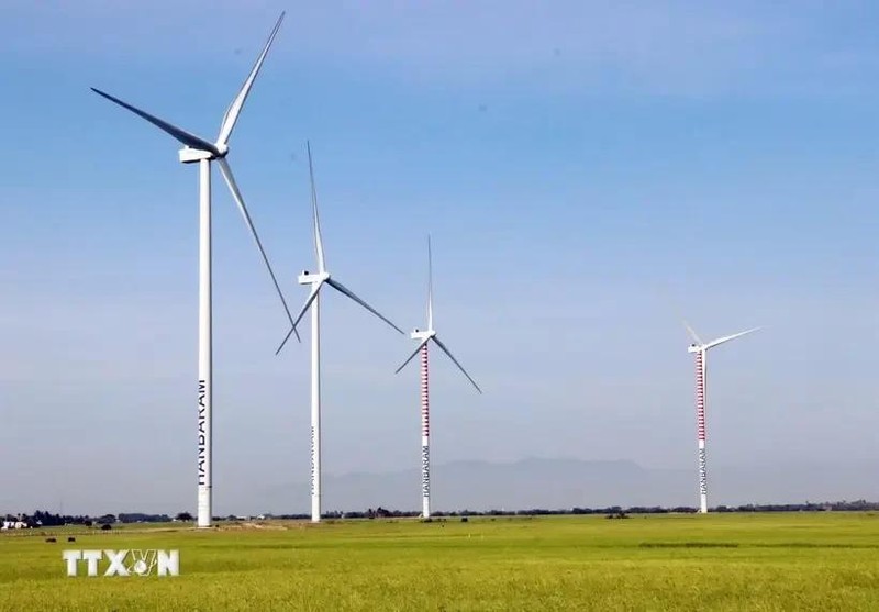 Turbinas del proyecto eólico Hanbaram en la comuna de Bac Phong (provincia de Ninh Thuan). Foto de ilustración (Fuente: VNA)