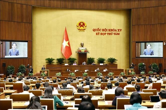 Una sesión de trabajo de la Asamblea Nacional de Vietnam. (Foto: VNA)