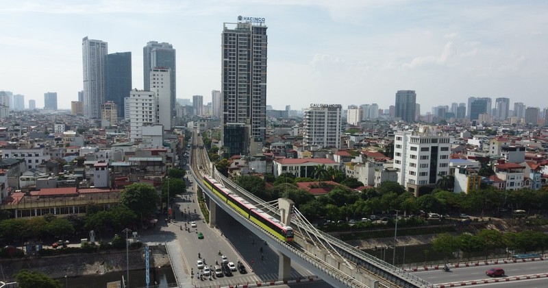 El tramo elevado de la línea de metro de Nhon-Estación de Hanói (Foto: VNA)