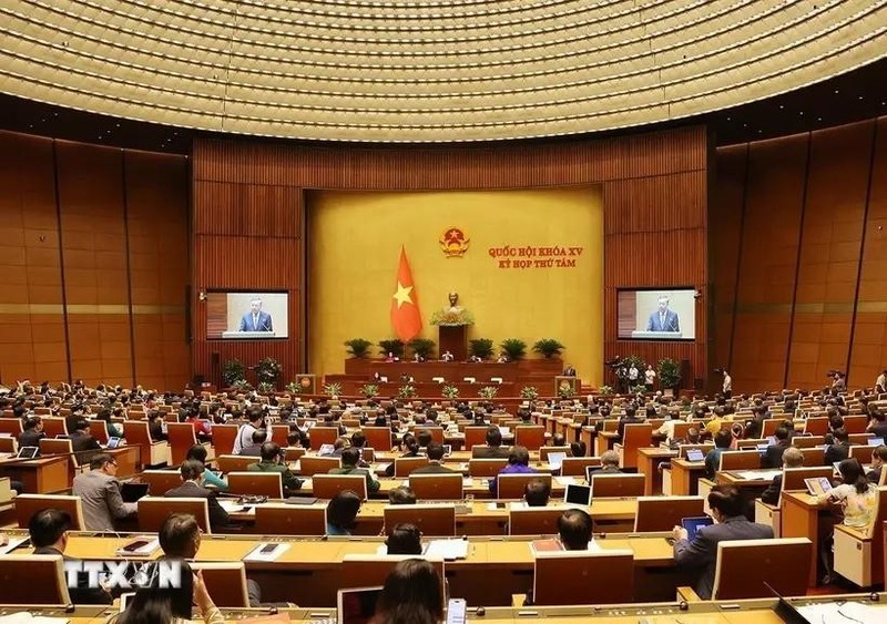 El secretario general del Partido Comunista de Vietnam, To Lam, habla en el octavo período de sesiones de la Asamblea Nacional de la XV Legislatura. (Fuente: VNA)