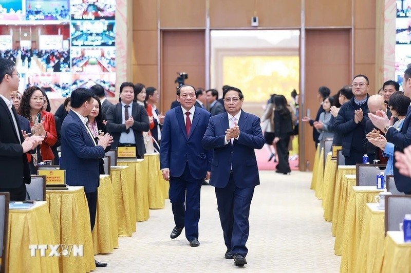 El primer ministro de Vietnam, Pham Minh Chinh, participa en la conferencia de balance del sector de cultura, deportes y turismo (Foto: VNA)