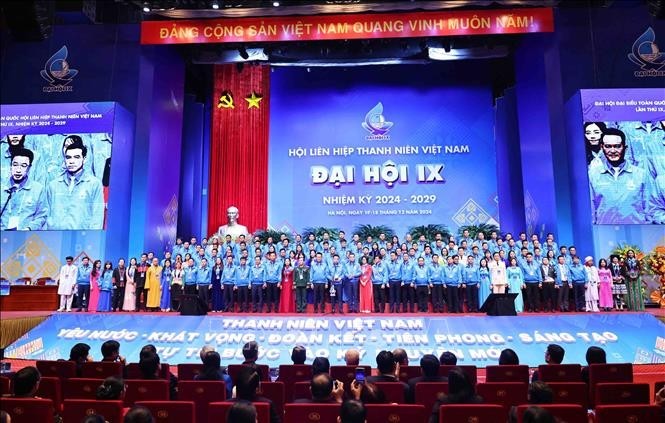 Presentan el Comité Central de la Federación de Jóvenes de Vietnam en el periodo 2024-2029. (Fuente: VNA)