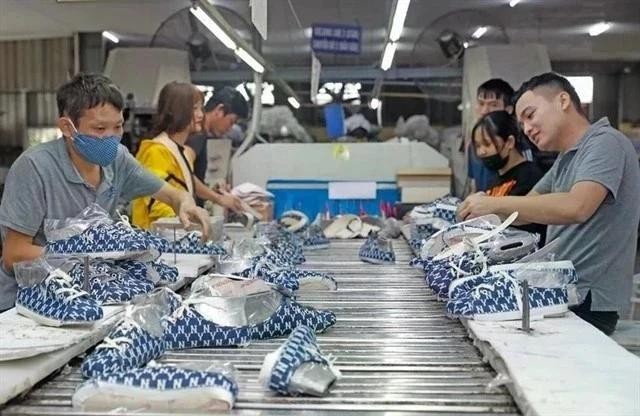 Producción de calzado para exportación a la Unión Europea. (Fotografía: VNA)