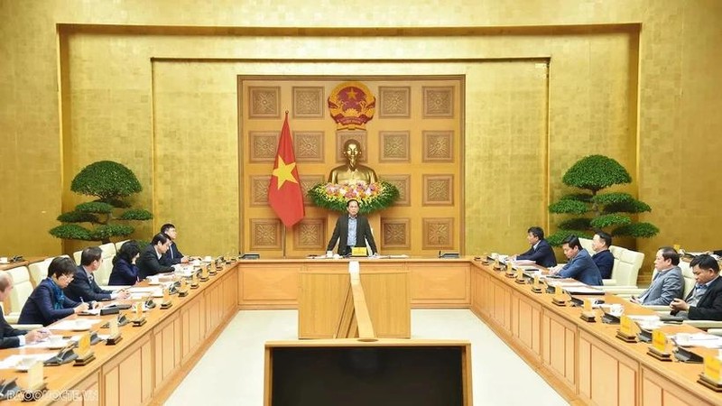 El vicepremier y canciller vietnamita, Bui Thanh Son, preside la reunión. (Fotografía: VNA)