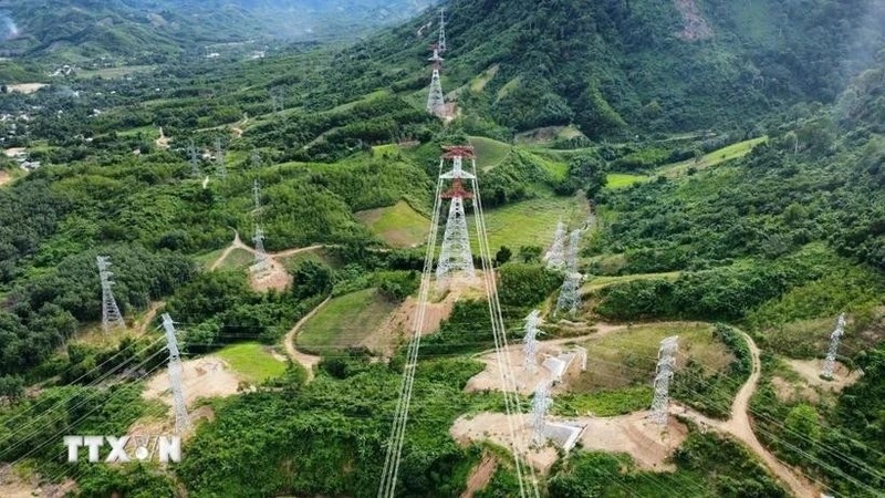 Sección vietnamita del proyecto de línea de transmisión 500 kV Monsoon-Thanh My. (Fotografía: VNA)