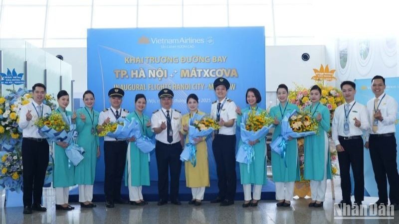 Vietnam Airlines reanuda vuelos directos entre Hanói y Moscú. (Fotografía: Nhan Dan)