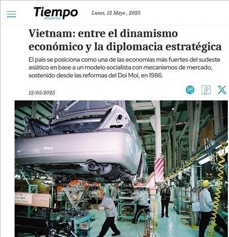 El artículo elogia el modelo de desarrollo económico de Vietnam. (Fotografía: VNA)