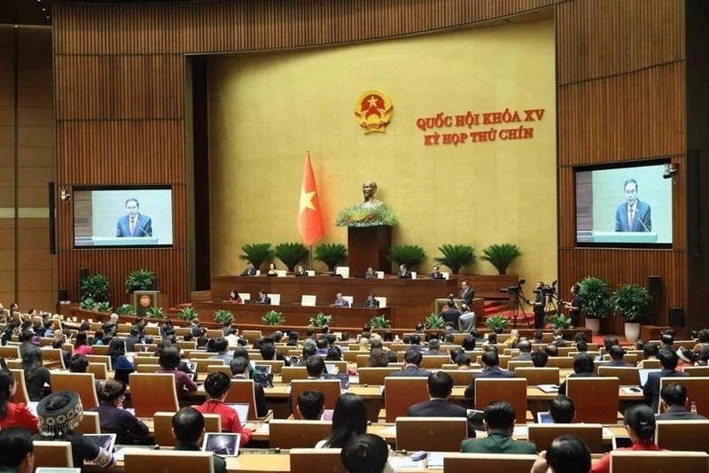 Panorama de una reunión de la Asamblea Nacional de Vietnam. (Fotografía: VNA)