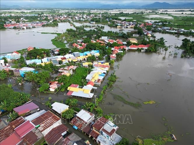 Una zona afectada por inundaciones en Célebes Meridional, Indonesia, el 24 de diciembre de 2024 (Foto: VNA)