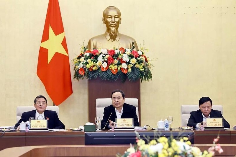 El presidente de la Asamblea Nacional de Vietnam, Tran Thanh Man, habla en el evento. (Foto: VNA)