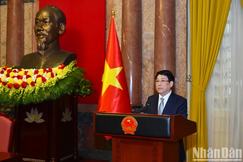 El presidente de Vietnam, Luong Cuong, habla en la cita (Foto: Nhan Dan)