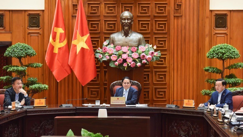 El primer ministro de Vietnam, Pham Minh Chinh, preside la reunión (Foto: VNA)