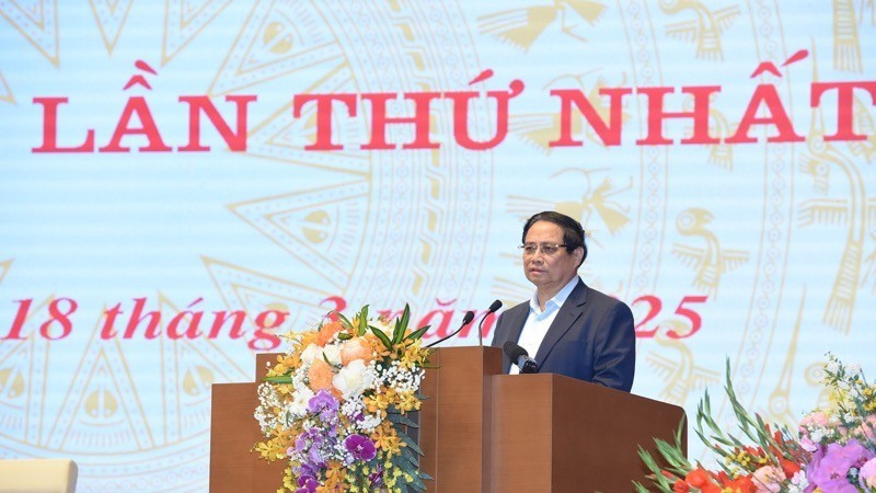 El primer ministro de Vietnam, Pham Minh Chinh, habla en el evento. (Foto: Nhan Dan)