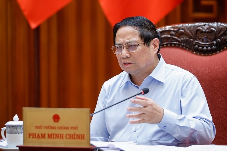 El primer ministro vietnamita, Pham Minh Chinh, habla en el evento (Foto: VGP)