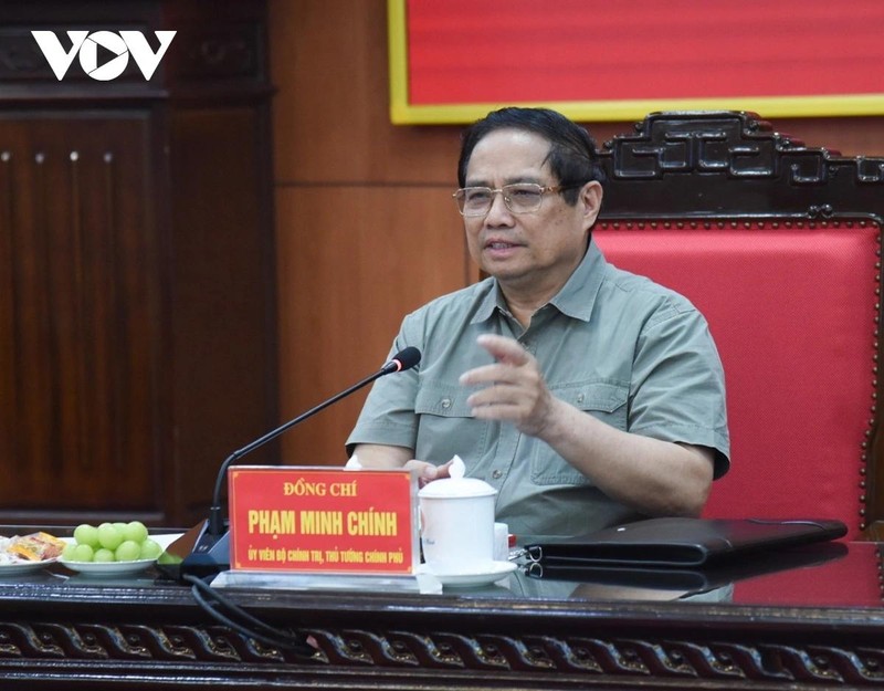 El primer ministro de Vietnam, Pham Minh Chinh, habla en la cita (Foto: VOV)