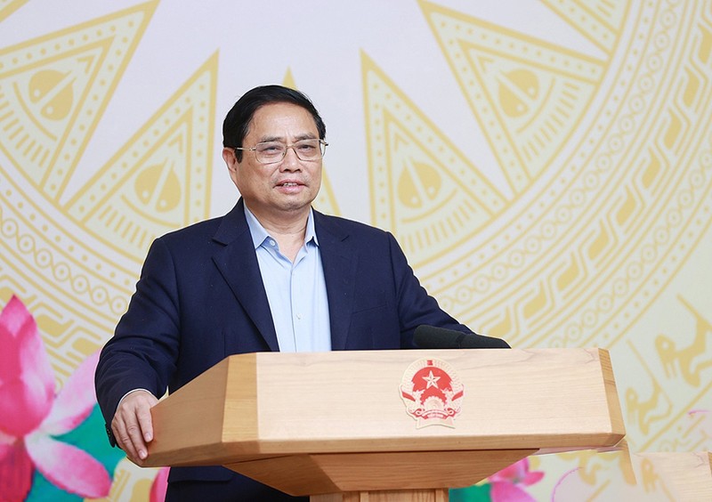 El primer ministro vietnamita, Pham Minh Chinh, en la reunión (Fotografía: qdnd.vn)