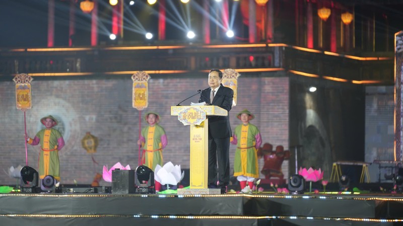 El presidente de la Asamblea Nacional de Vietnam, Tran Thanh Man, habla en el evento. (Foto: quochoi.vn)