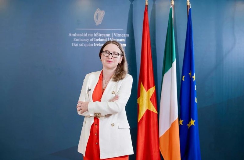 La embajadora de Irlanda en Vietnam, Deirdre Ní Fhallúin. (Foto: VNA)