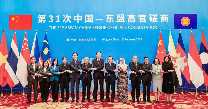 Los delegados participantes en la 31 Consulta de Altos Funcionarios China-Asean. (Foto: VNA)