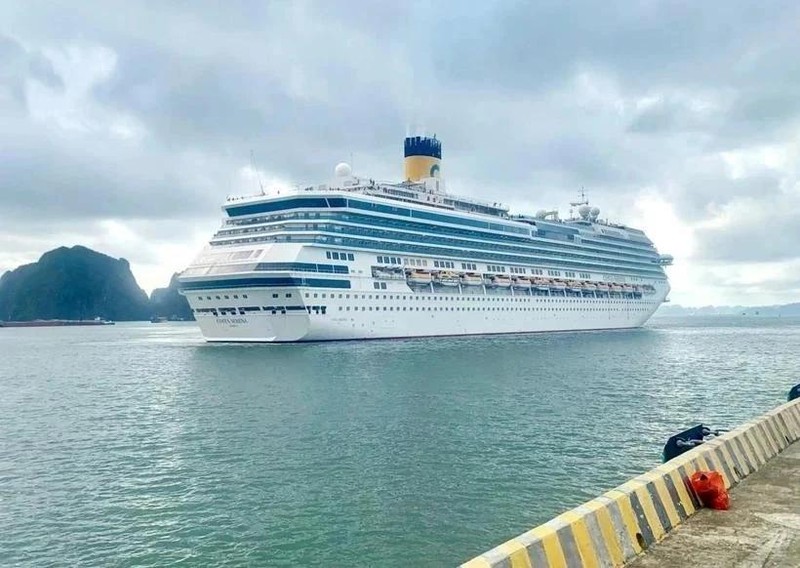 Un crucero visita la bahía de Ha Long, en la provincia nororiental de Quang Ninh. (Foto: VNA)