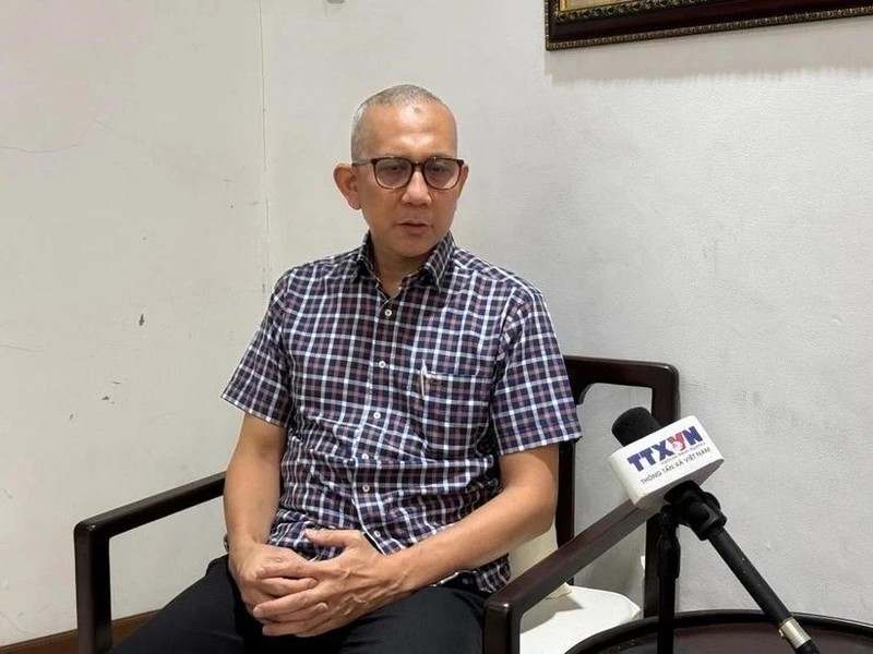 Beni Sukadis, investigador principal del Instituto de Defensa y Estudios Estratégicos, en una entrevista concedida a la Agencia Vietnamita de Noticias (Foto: VNA)