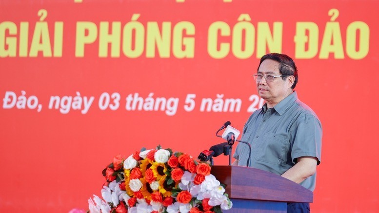 El primer ministro de Vietnam, Pham Minh Chinh, interviene en la cita (Foto: Nhan Dan)