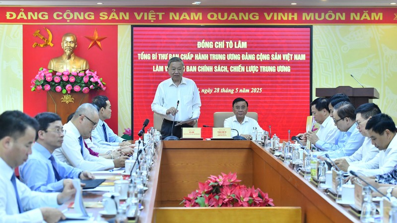 El secretario general del Partido Comunista de Vietnam (PCV), To Lam habla en el evento (Foto: Nhan Dan)