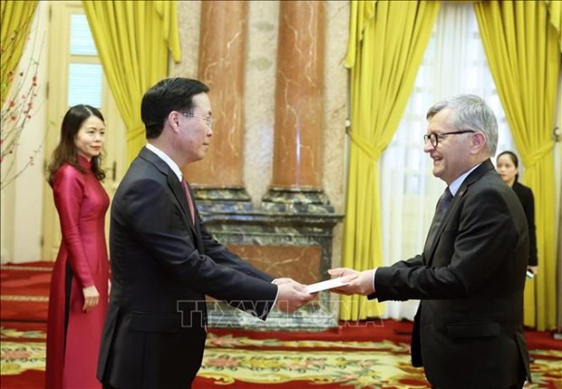 En la recepción al embajador polaco, Aleksander Surdej. (Foto: VNA)