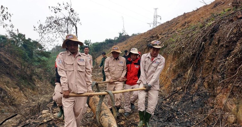 Trasladan una bomba de 220 kilogramos a lugar seguro para su destrucción. (Foto: VNA)