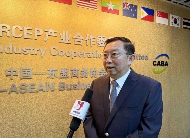 El presidente del Comité de Cooperación Industrial en el marco del Acuerdo de Asociación Económica Integral Regional (RCEP) y director ejecutivo del Consejo Empresarial China-Asean, Xu Ningning. (Foto: VNA)