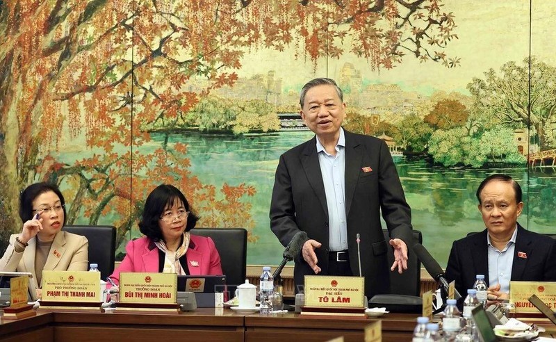 El secretario general del Partido Comunista de Vietnam, To Lam, en el evento. (Foto: VNA)