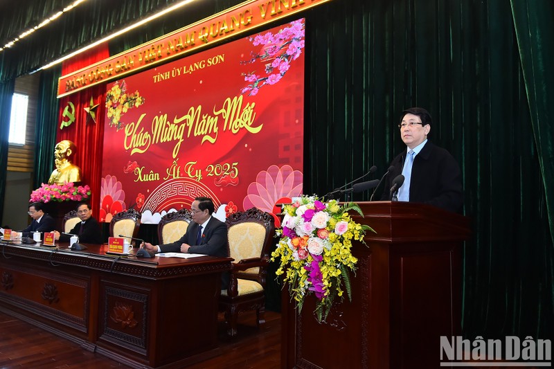 El presidente vietnamita, Luong Cuong, habla en el evento. (Fuente: VNA)