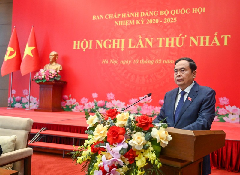 El presidente de la Asamblea Nacional de Vietnam, Tran Thanh Man, habla en el evento. (Fuente: VNA)