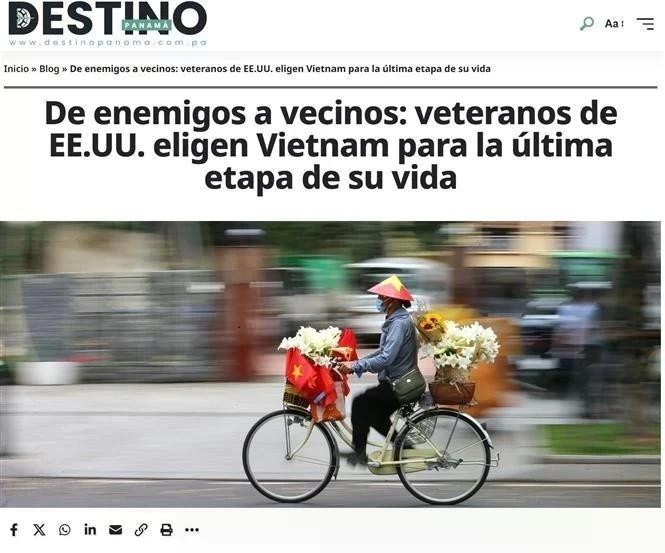 El portal de noticias Destino a Panamá, uno de los medios de turismo y cultura más prestigiosos del país centroamericano, publica el artículo “De enemigos a vecinos: Veteranos de EE.UU. eligen Vietnam para la última etapa de su vida”. (Fuente: VNA)