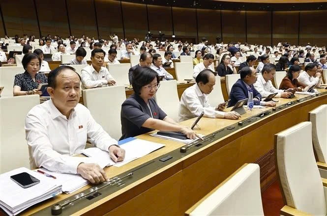 La Asamblea Nacional de Vietnam de la XV legislatura aprueba la Resolución sobre la modificación y complementación de varios artículos de la Constitución de 2013 (Fuente: VNA) 
