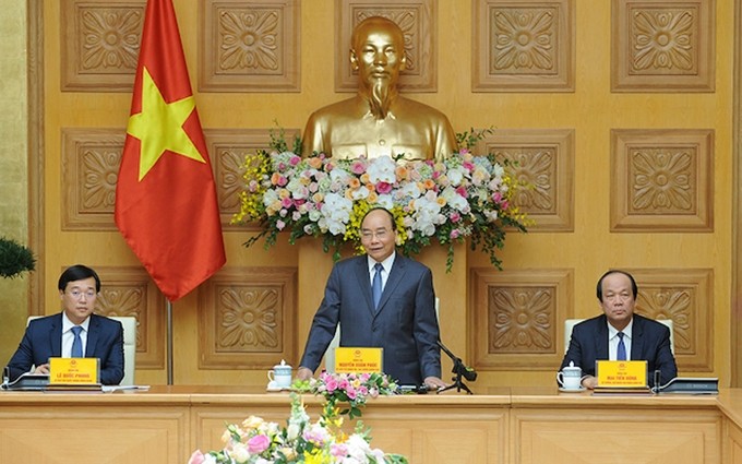  El primer ministro de Vietnam, Nguyen Xuan Phuc, interviene en el encuentro (Fotografía: Tran Hai)