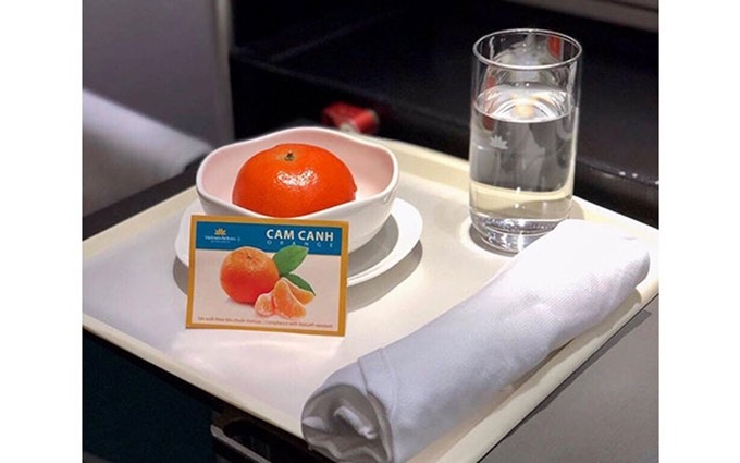 Naranja, una especialidad frutal del distrito de Luc Ngan en la provincia norvietnamita de Bac Giang en vuelos de Vietnam Airlines. 