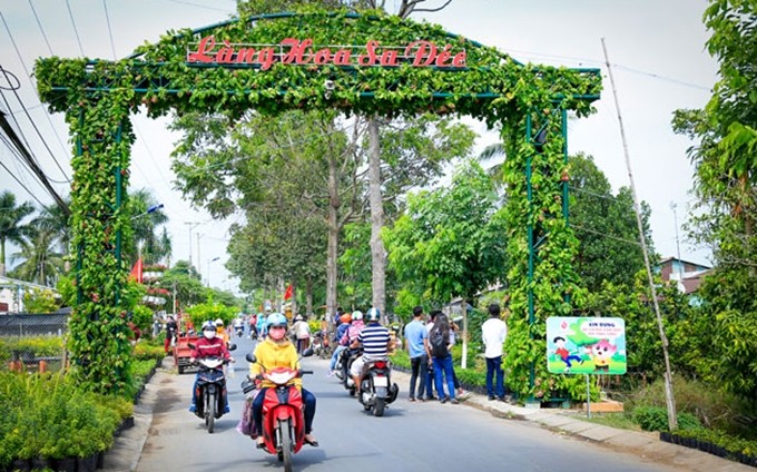 La entrada de la aldea de flores Sa Dec