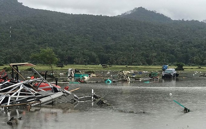 Tsunami azotó Indonesia el sábado pasado, como una consecuencia del cambio climático (Fuente: VNA)