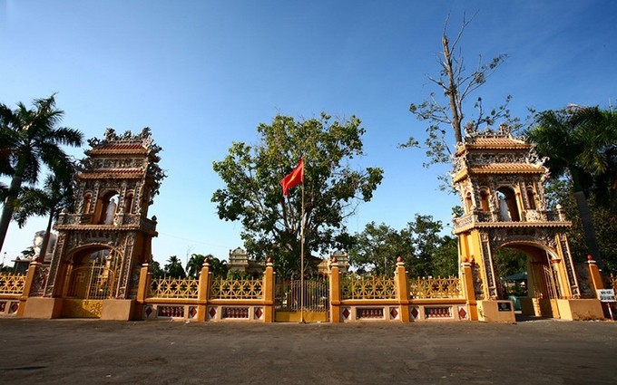 Entrada de la pagoda de Vinh Trang. (Fotografía: vov.vn/Ha Thanh)