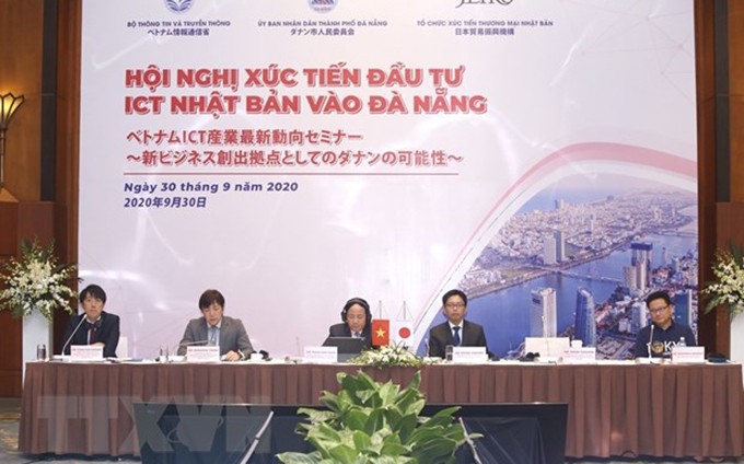Teleconferencia para la promoción de inversiones comerciales de Japón en Da Nang. (Fotografía: VNA)