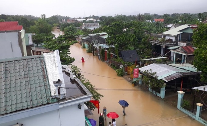 Una zona inundada de la provincia central de Quang Nam. (Fotografía: VOV)