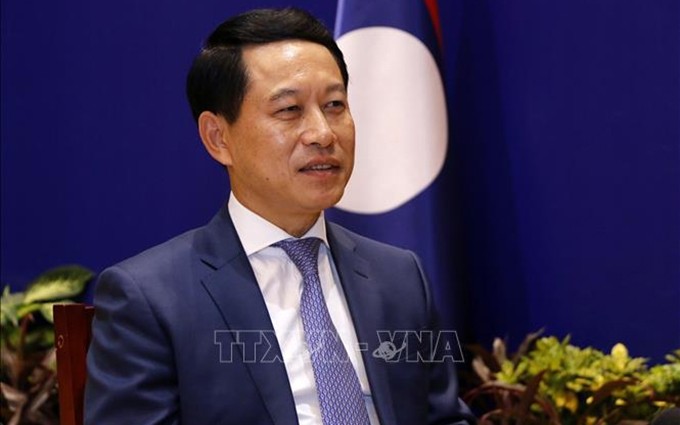 Saleusay Kommasith, ministro de Relaciones Exteriores de Laos. (Fotografía: VNA)