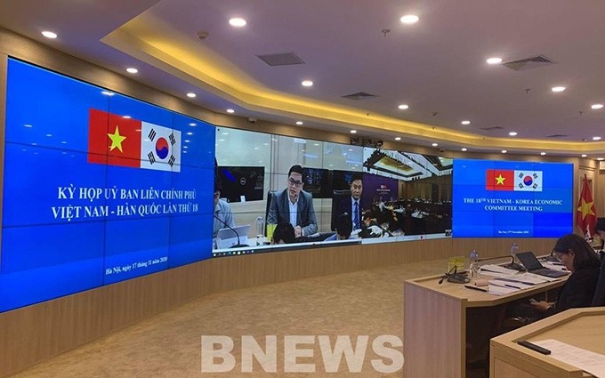La 18 reunión del Comité Intergubernamental de Cooperación Económica y Científico-Tecnológico Vietnam-Corea del Sur. (Fotografía: VNA)