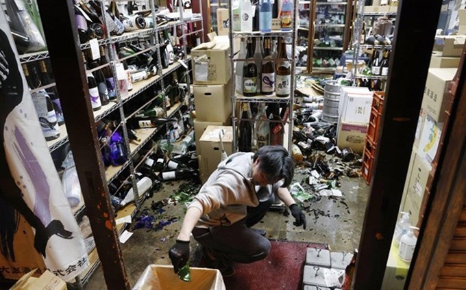 Un fuerte terremoto que sacudió la costa japonesa de Fukushima. (Fotografía: Kyodo)