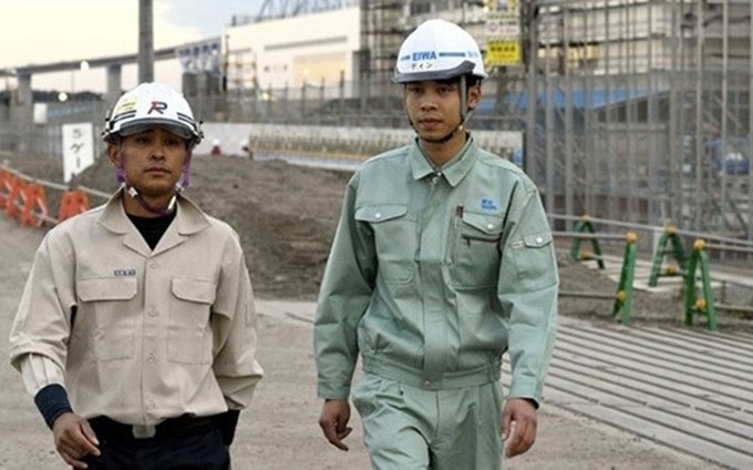 Trabajadores vietnamitas de construcción en Japón. (Fotografía: vietnamtimes.org.vn)