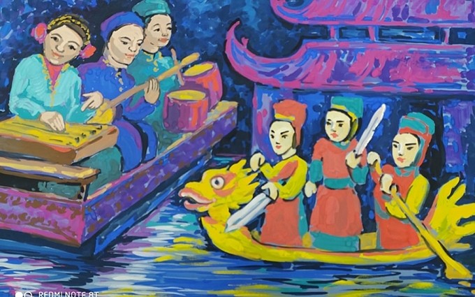 ‘Un día de suerte’, obra ganadora del Gran Premio del grupo de concursantes de menores de 9 años de edad en la edición anterior. (Fotografía: thoidai.com.vn)