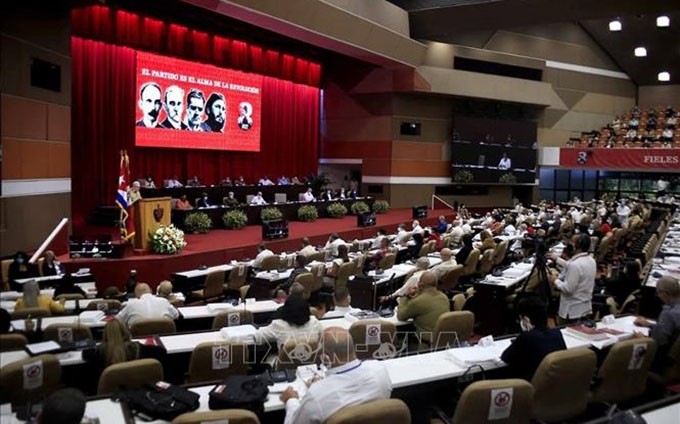 La inauguración del VIII Congreso Nacional del Partido Comunista de Cuba el 16 de abril.