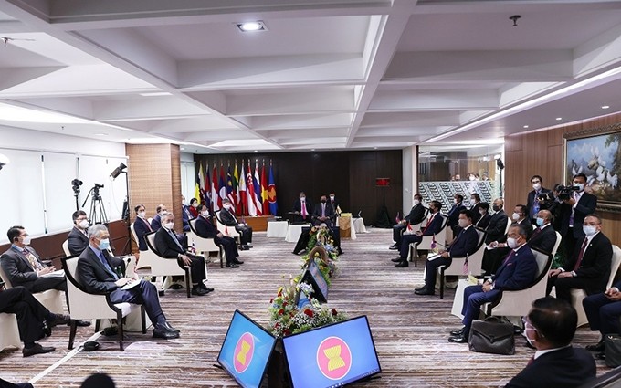 Escenario de la Reunión de Líderes de la Asean. (Fotografía: VNA)