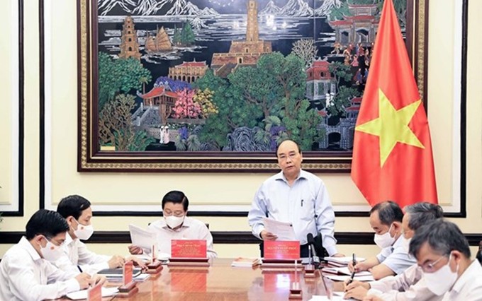 El presidente de Vietnam, Nguyen Xuan Phuc, interviene en la cita. (Fotografía: VNA) 